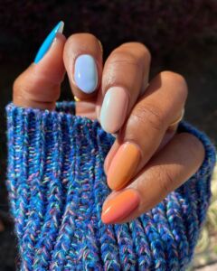 Blue-to-Orange νύχια 2021 - Irida spa